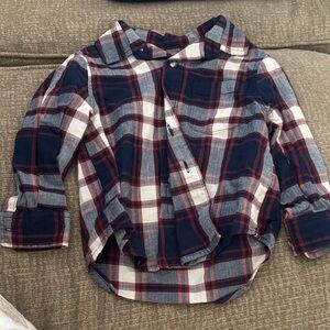 Class Club Navy and Red Plaid Button Down Shirt
